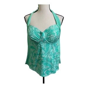 Collections by Catalina womens tankini swim top paisley halter neck size X-Large